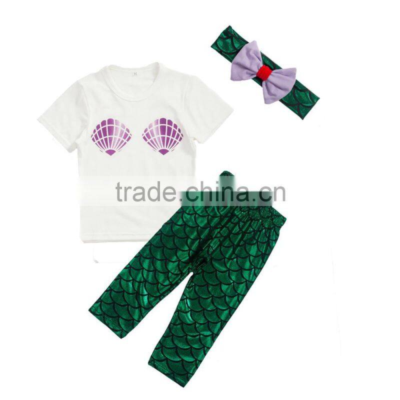 S17445A 2017 Summer high quality children clothing cute girls boutique outfits