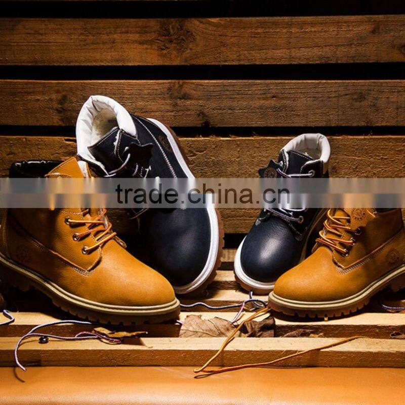 Size 23-42 2016 New Kids Boots Girls Child Winter Lace Up Shoes