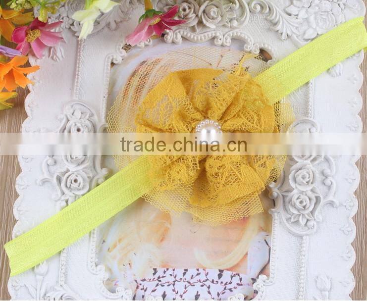 Stock wholesale Lace Headband hairband Baby Girls flowers headbands With Elastic Kids' hair accessories Baby Headwear