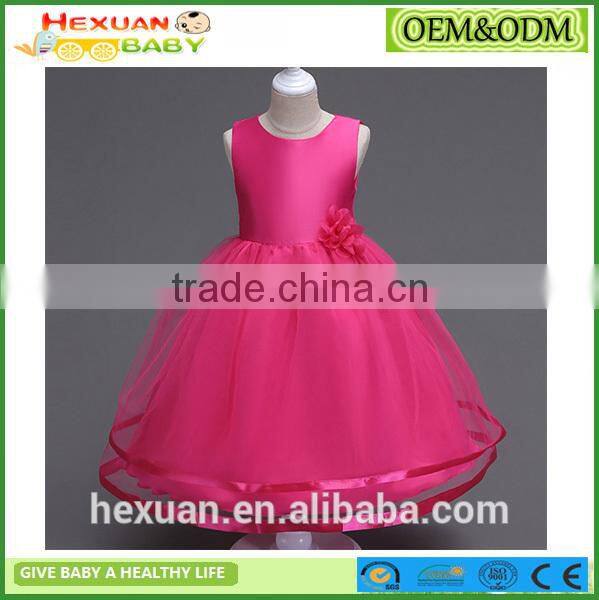 2017 New Arrival Kids Fancy Wedding Matt Satin Dress Baby Girl Evening Party Skirt