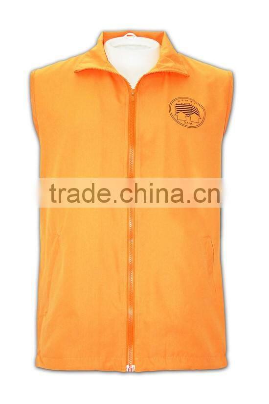 China manufactory high quality plain orange multi pocket work vest