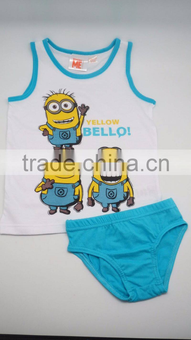Children Hot Kids Underwear Fashion Vest and Brief