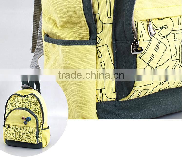 Fashion Canvas backpack, Travel bag, Computer bag, Girl's bag