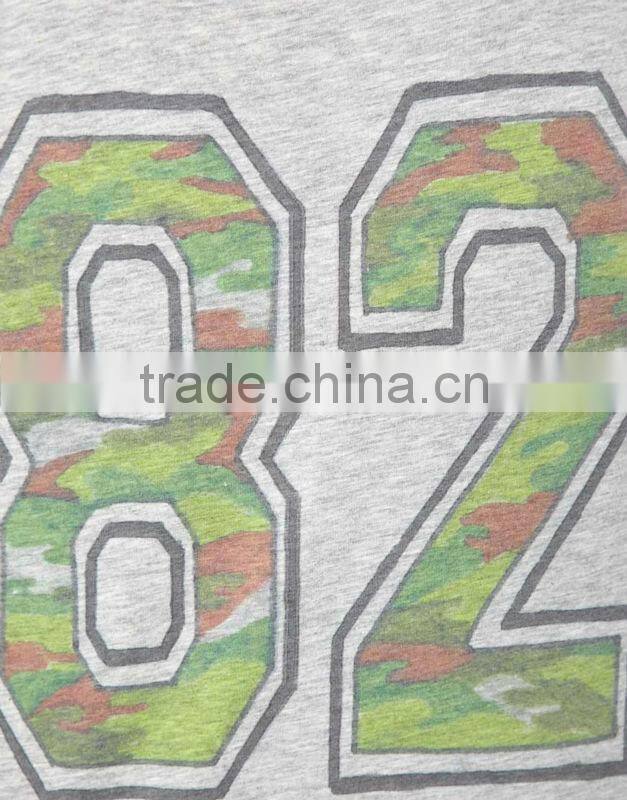 camouflage number print sleeveless tee shirts