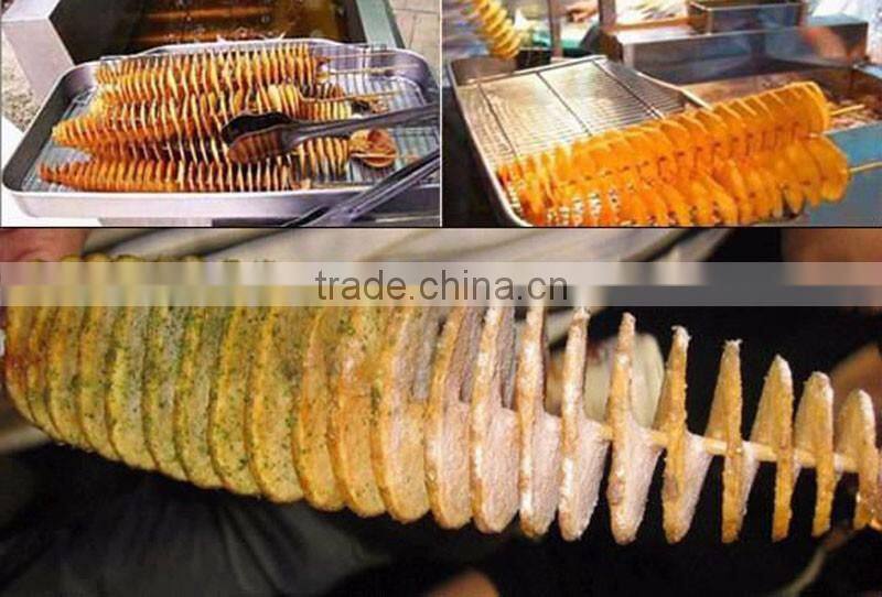 professional potato chips slicer / spiral potato cutter / Potato Cutting Machine
