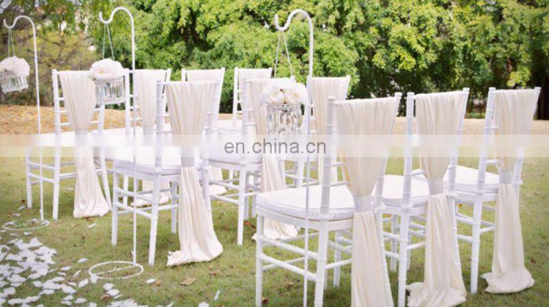 New Arrival Style White Chiffon Wedding Chair Cover Sashes