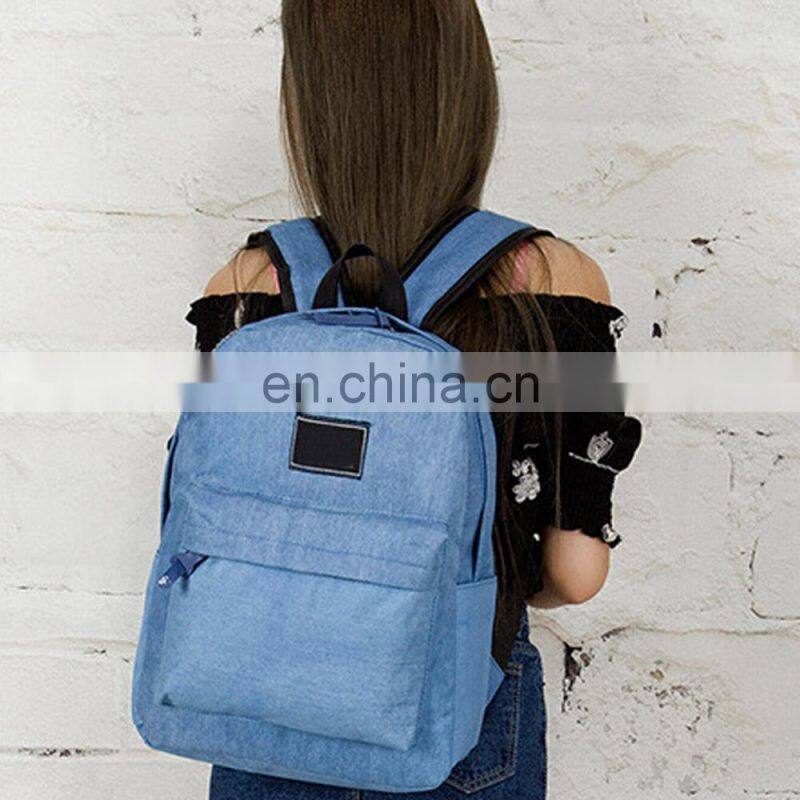 Light Blue Unisex School Fashion Denim Backpack
