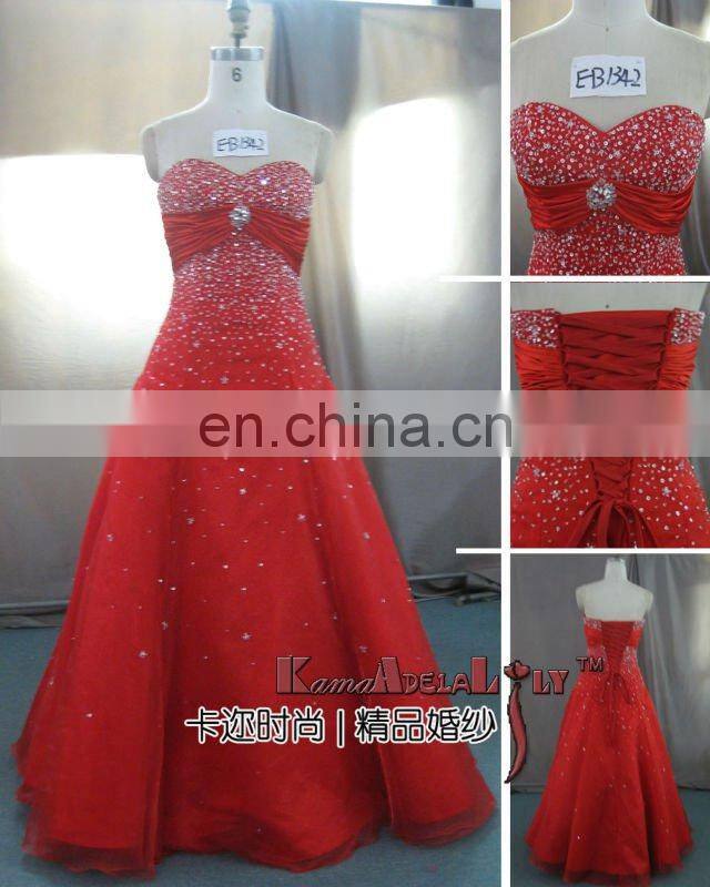 EB1342 Charming Silver and shiny beading trumpet wedding dress