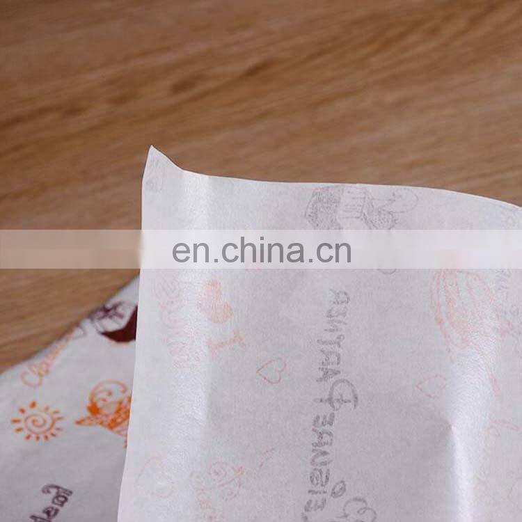 Custom Printing Grease proof paper food grade waterproof wax paper for braed/toast/baguette/cake packaging