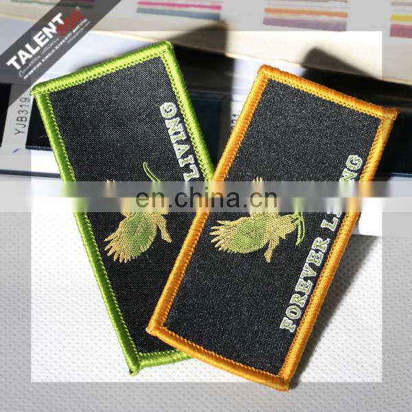 custom fashion design woven embroidery patches badge for clothings