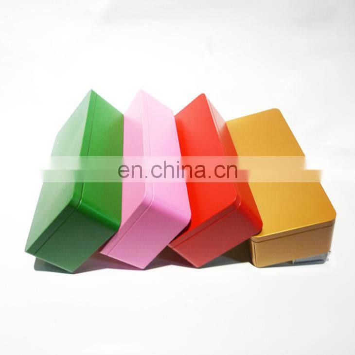 Wholesale Stock Items Cheap 235*110*65mm Custom Fashion Macarons Color Rectangle Metal Souvenir Box With Gift Bag