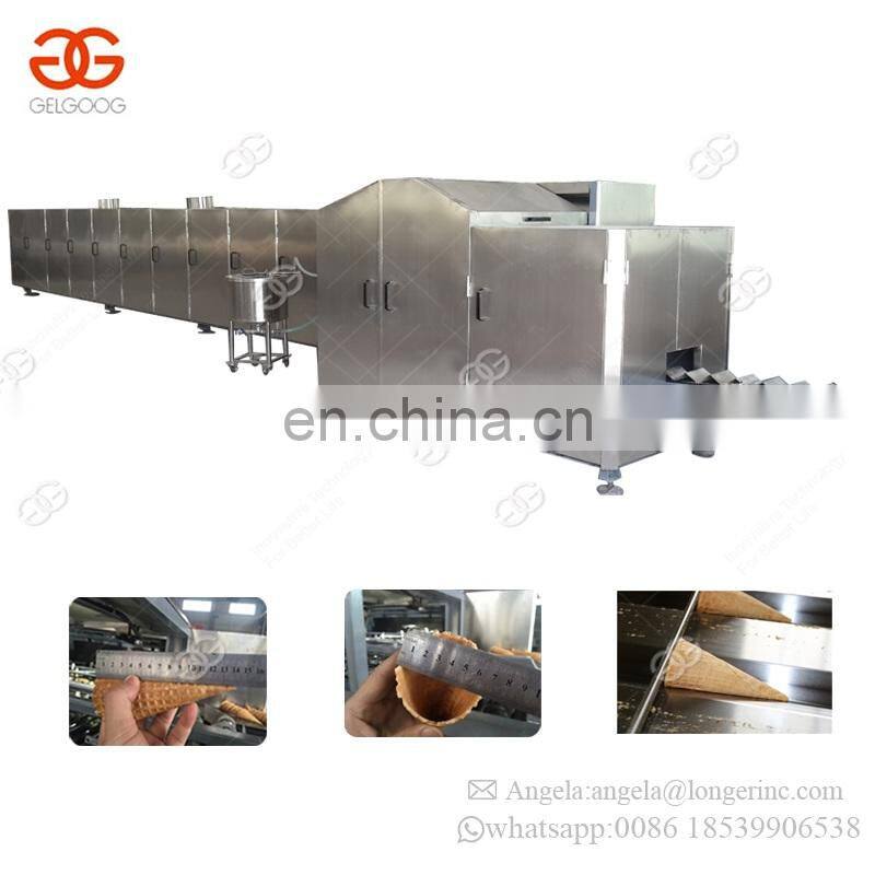 High Efficiency Full Automatic Snow Rolled Sugar Waffle Cone Production Line Rolled Baking Rolling Ice Cream Cone Making Machine