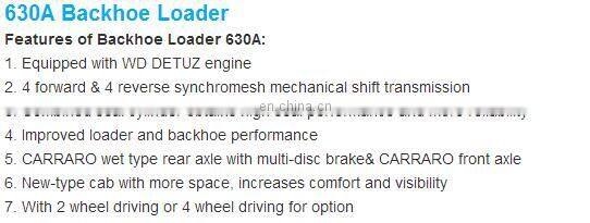 Backhoe loader with high quality