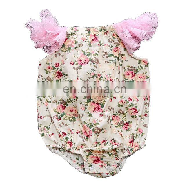 Multi color boutique wholesale infant floral romper