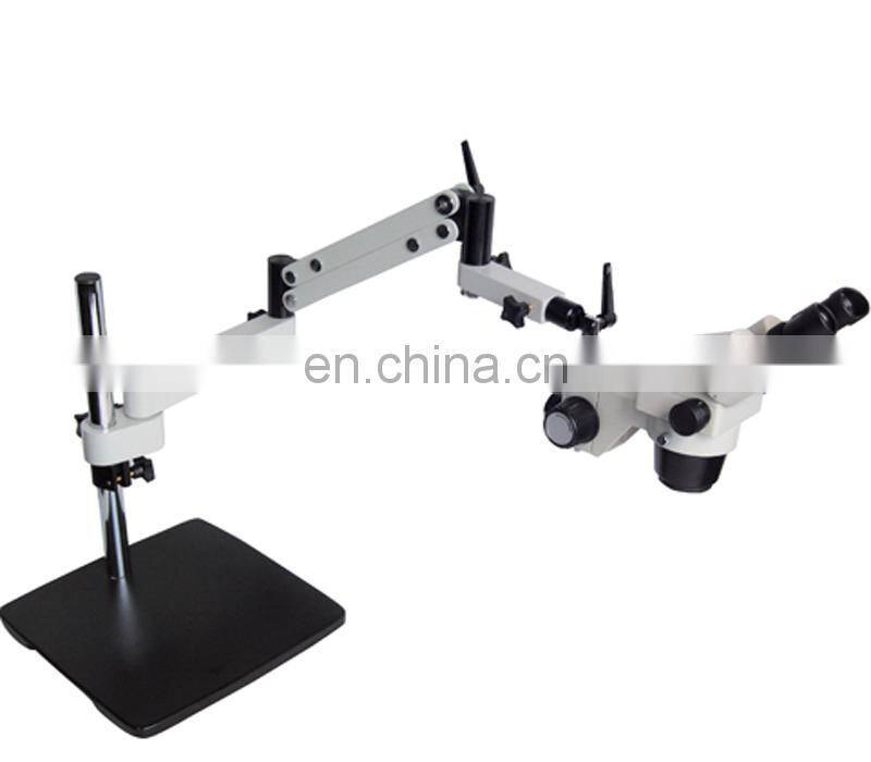 Low power flexible arm stereo microscope