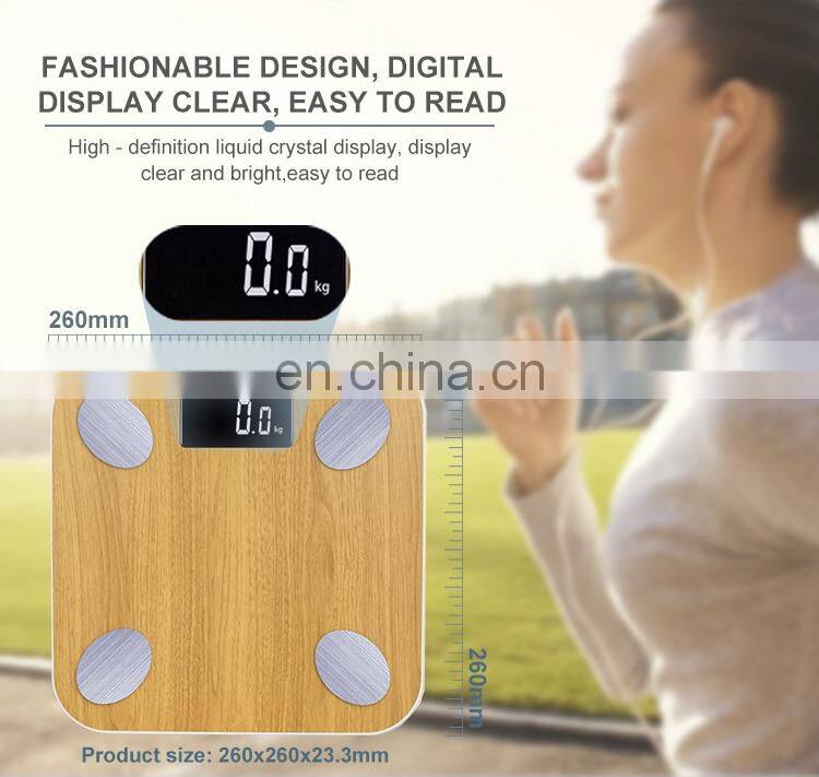 ABS Plastic Platform White Precision Bathroom Scales Blue Tooth App Digital Body Fat Scale