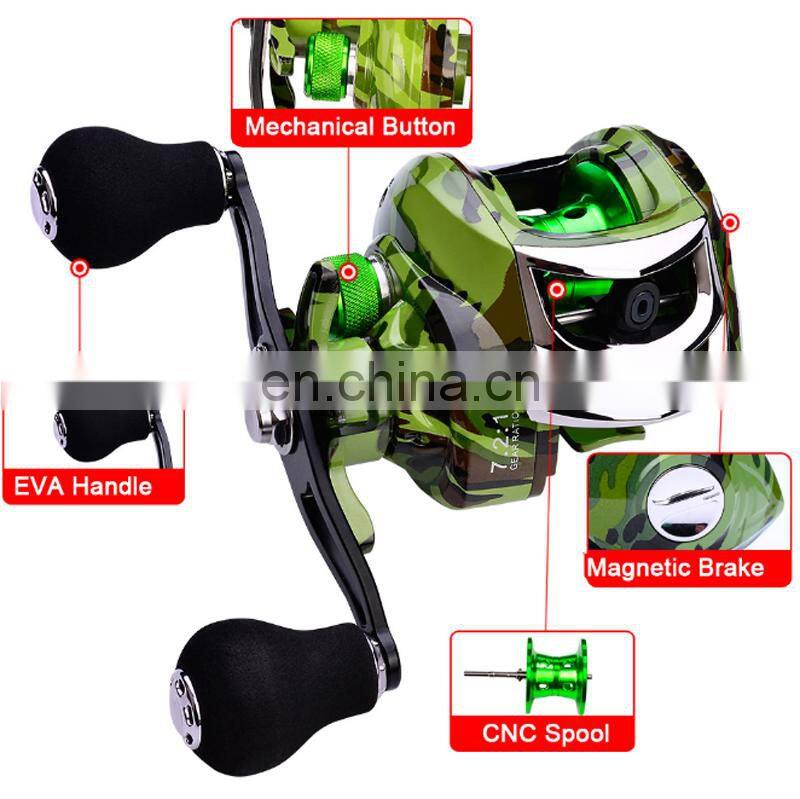 Amazon Metal 18+1BB 7-10 kg Max Drag 7.1:1 Bait Casting Green Camouflage Lews Baitcaster Fishing Reels