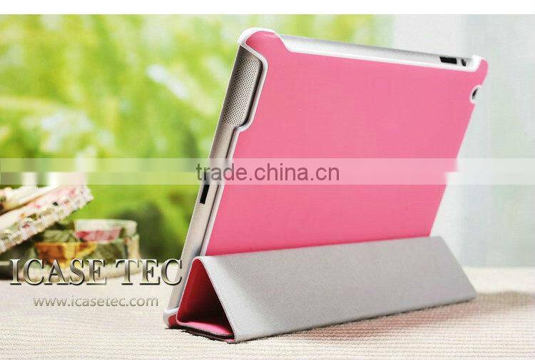 2015 Wholesale China New flexible folding stand up leather case for apple ipad 2