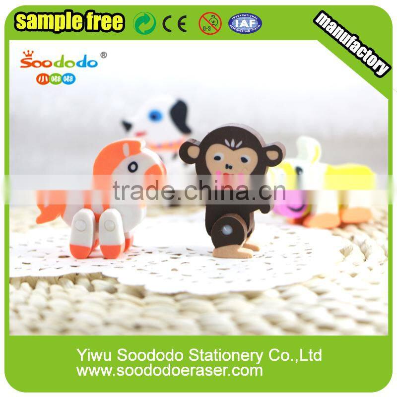 School stationery extruded Assemble animal eraser