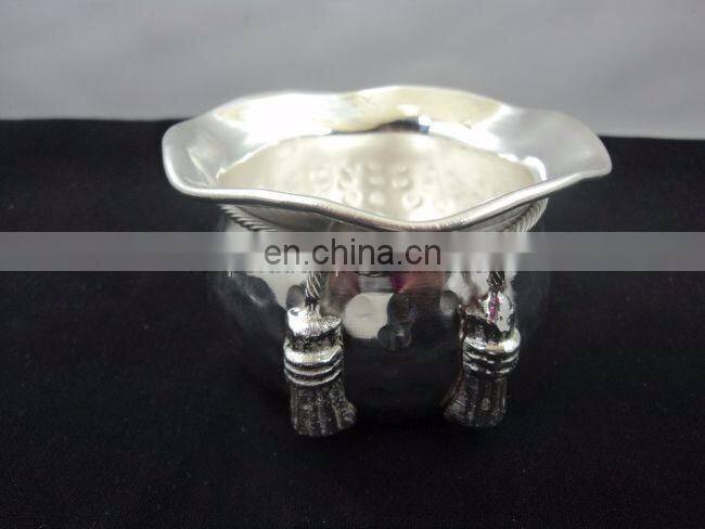 gola and silver plated antique serving bowl