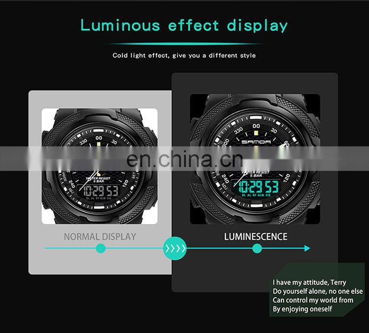 Sanda 799G 292L New Young Digital Wrist Watches for Girls Boys LED Water Resistant Luminous Sport Functional Sanda Watches