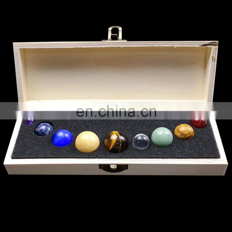 Semi-Precious Stone Crafts Gift Set Semi Precious Stones Crystal Ball Sphere Planet Stone Set Gift Box
