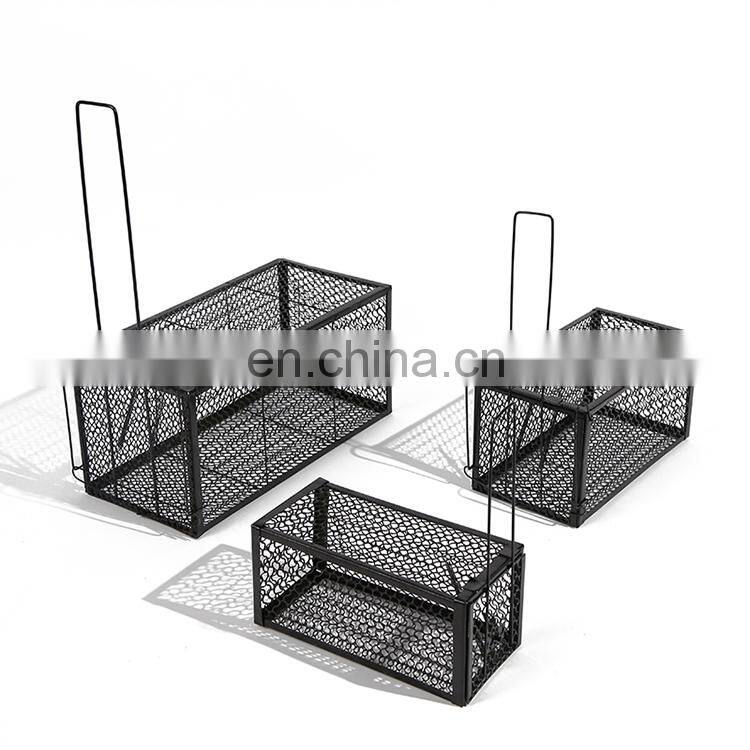 Superior quality smart iron animal cage trap durable black humane live rats trap cage