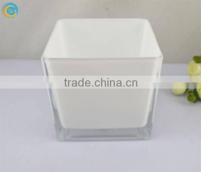 black lacquer cube glass vase