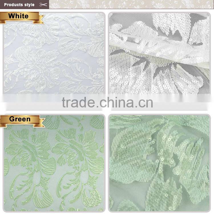 Sale high quality factory latest embroidery designs wholesale sequin 100% polyester mesh fabric