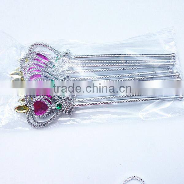 Wholesale electroplating plastic kids pink princess magic wand fairy beauty magic stick