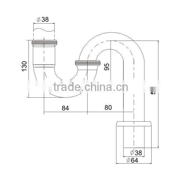 Western Style bottle trap chrome plated basin accessories waste sink p trap(J125-C)