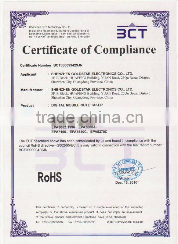 Newest bluetooth digital pen for smart phone GXN-403BT