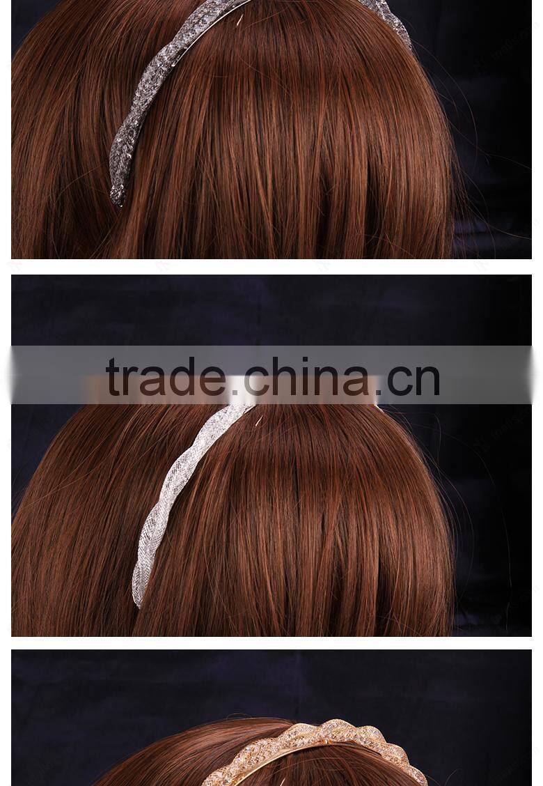 Charming Hot Sale Gold Plated Glass Stone Korean Fashion Hair Accessories