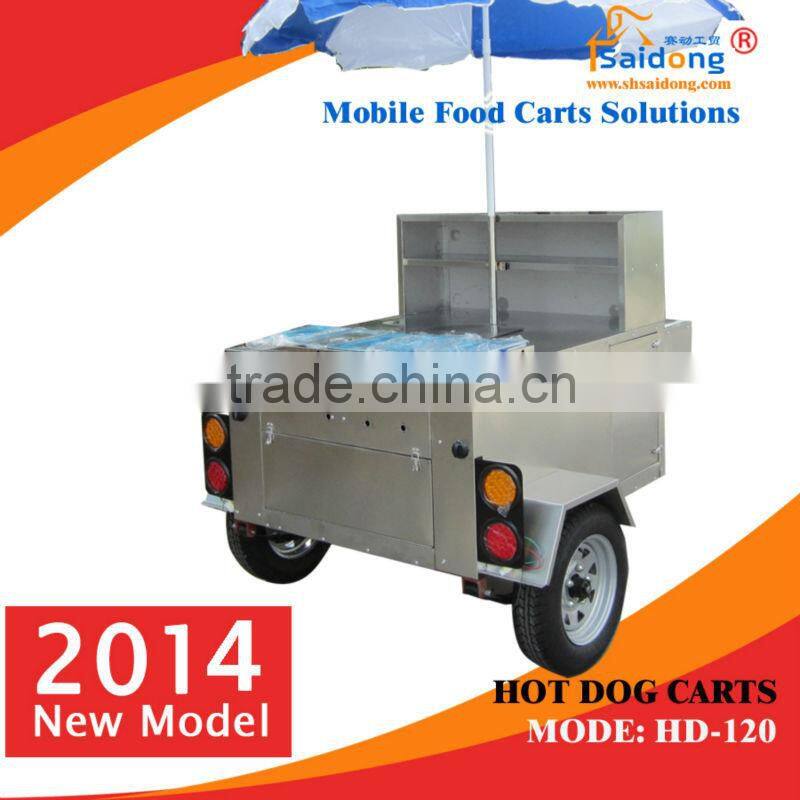 commercial street food hot dog cart trailer hot dog vending trailer price for sale
