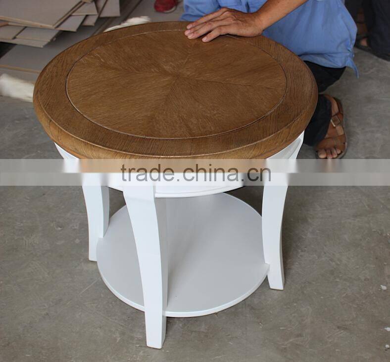 French rustic modern coffee side table solidwood side white cafe table