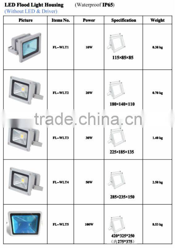 Freecom flood light housing aluminum alloy square LED FL-WLT4 50W for mining, building outline, the stadium, overpasses, parks