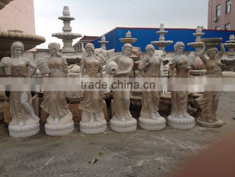 white marble four season garden statues
