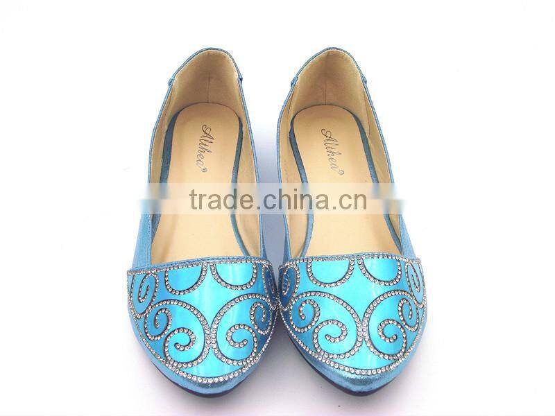 new fashion shining flower with diamond lady flat shoe dress shoes in stock