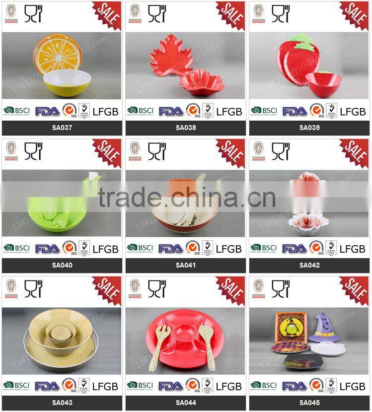 Melamine kitchenware sectional sauce dish 2 section kitchenware sauce dish