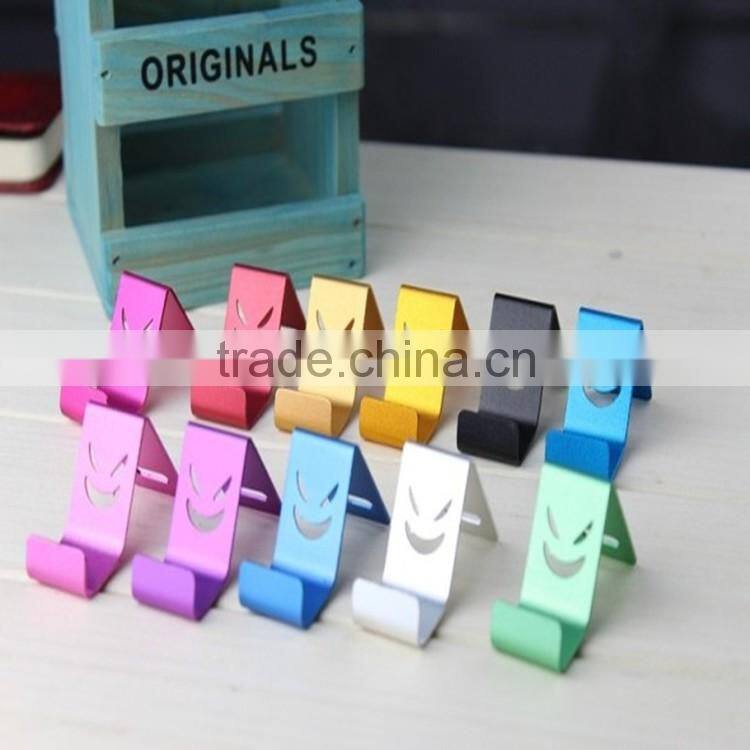 Universal Color Devil Smile Face Aluminum Metal Mini Cell Phone Holder Smartphone Hoder Phone Stand