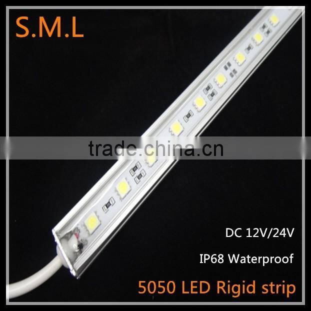DC 12V 5050 waterproof led rigid bar/ led rigid strip light bar/12v 5050 led rigid strip