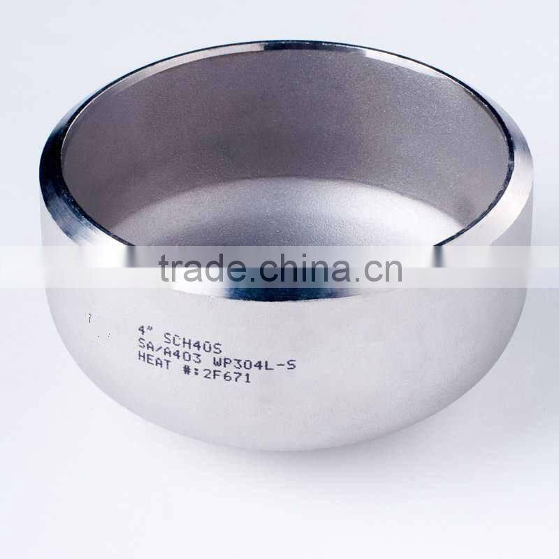 316 ASTM Made in China Stainless Steel Seamless Pipe Fitting Cap