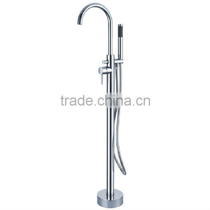 High Quality Brass Floor Mixer, Standing Bathtub Mixer, Square Chrome Finish