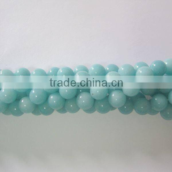 wholesale high quality gemstone blue dye jade round beads jewelry