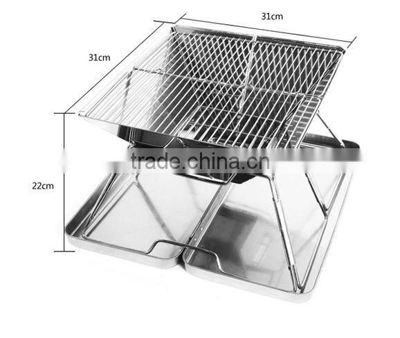 outdoor stainless steel foldable picnic BBQ carbon furnace