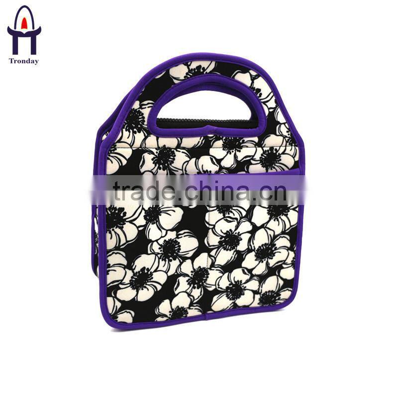 Wholesale insulated printing neoprene multi-compartment lunch bag