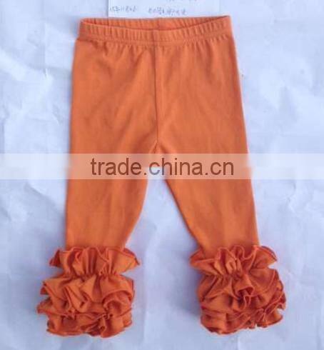 Trendy Cotton Triple Ruffles Legging Tight Pants Tube Baby Icing Ruffle Pants