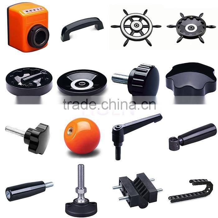 black nylon plastic double spoked handwheels with folded handle