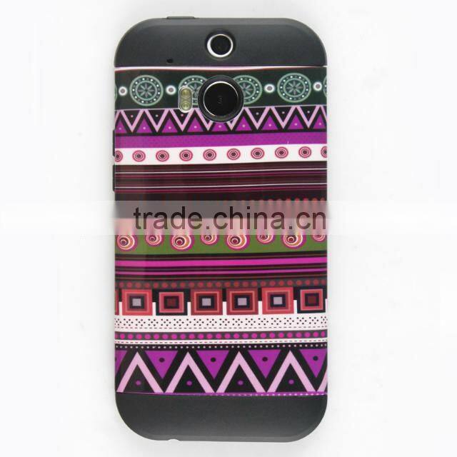 New print hybrid phone Case for HTC one M8