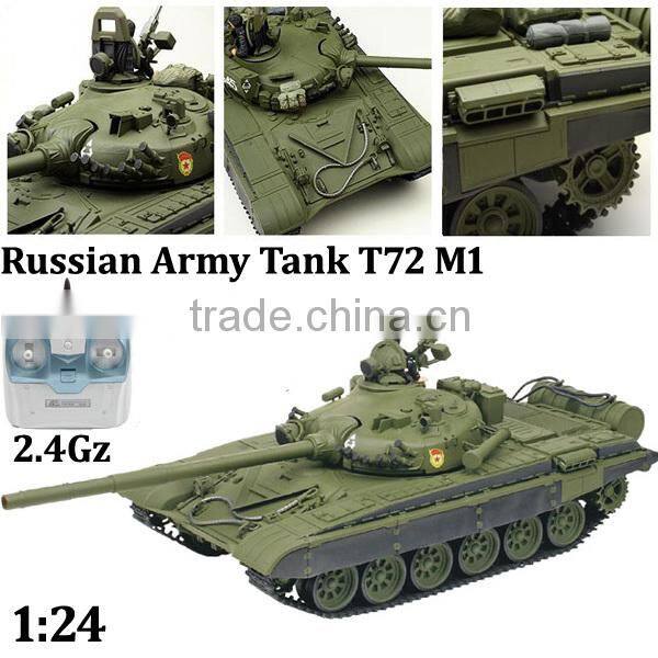 2.4G rc airsoft tank 1:24 rc tank T72 VS Tank with shooting BB Russian Tank T72 M1